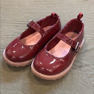 Kids Burgundy Mary Jane Shoes